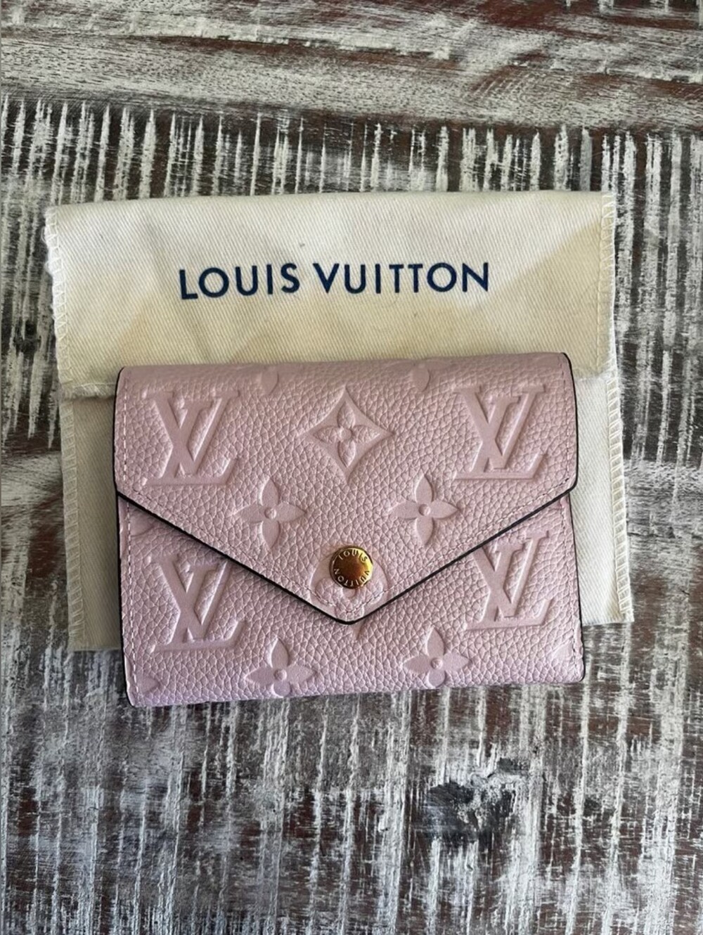 Louis Vuitton Embossed Monogram Pink Victorine Wallet